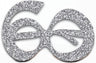 Occhiali Party Numero 60 Glitter Silver Plastica 15 cm