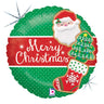 Palloncino Tondo Verde Merry Christmas Mylar 45 cm