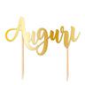 Cake Topper Auguri Oro 20 x 13 cm