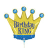 Mini Palloncino Coroncina Blua Happy Birthday Mylar 32 x 29 cm