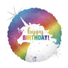 Palloncino Tondo Unicorno Happy Birthday Mylar