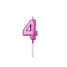 Candelina 4 Prestige Fucsia Metal 9 cm