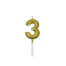 Candelina 3 Prestige Oro Metal 9 cm