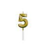 Candelina 5 Prestige Oro Metal 9 cm
