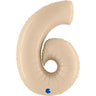 Palloncino Gigante Numero 6 - Crema Satinato Mylar 100 cm