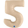 Palloncino Gigante Numero 5 - Crema Satinato Mylar 100 cm