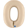 Palloncino Gigante Numero 0 - Crema Satinato Mylar 100 cm
