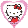 Palloncino Cuore Hello Kitty Mylar Nero Rosso