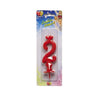 Candelina Rossa Numero 2 10 cm Rosso