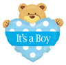Palloncino Orsetto It's a Boy Mylar 60 cm Celeste
