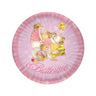 Piatti Battesimo Rosa con Orsetto (10 pz) Carta 18 cm