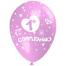 Palloncini in Lattice 1° Compleanno Rosa 30 cm