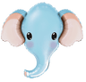 Pallocino Mylar Testa Elefante Azzurro