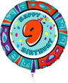 Palloncino Animaloon Tondo Numero 9 54 cm