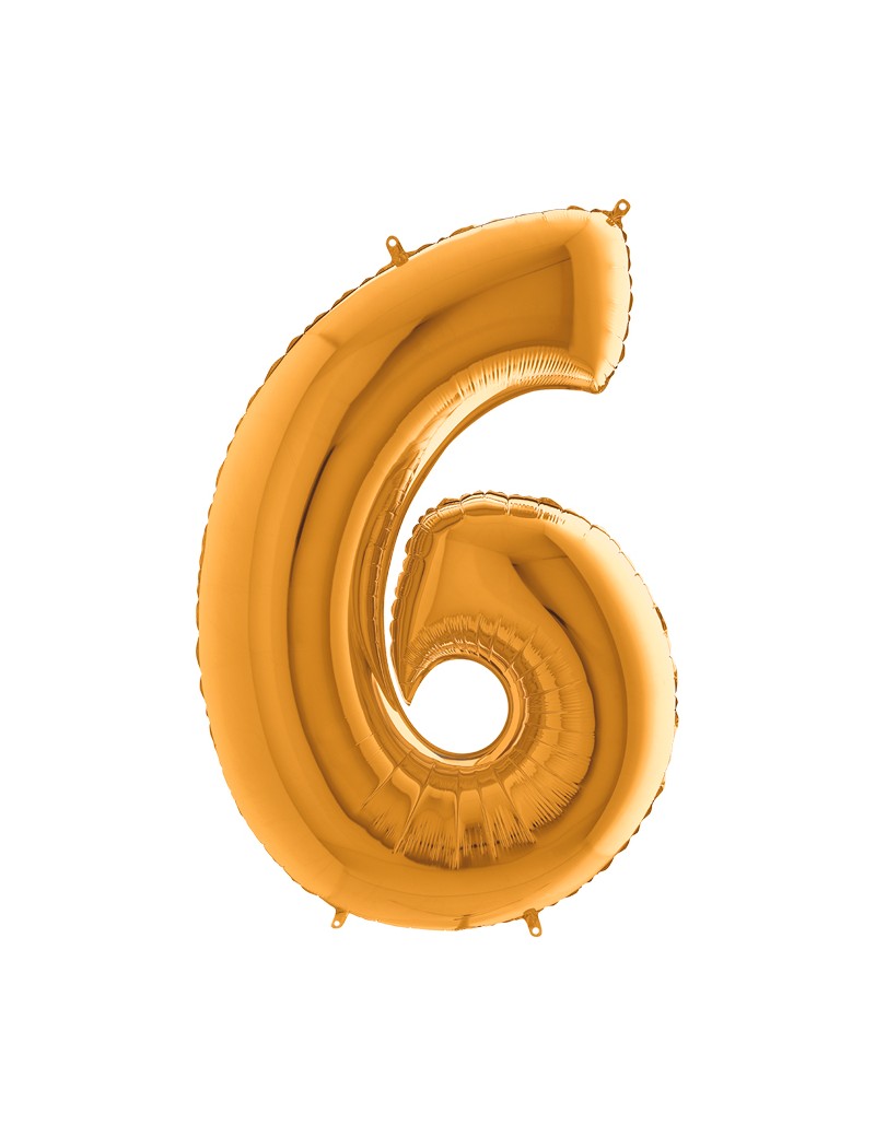 Palloncino Gigante Numero 6 (sei) - Oro