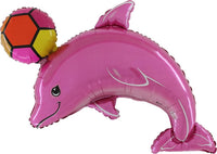 Palloncino Delfino Rosa con Palla Mylar 76 cm