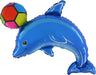 Palloncino Delfino Blu con Palla Mylar 76 cm