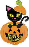 Palloncino in Mylar Gatto con Zucca 84 cm