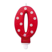 Candelina Pois Rossa Numero 0 8.5 cm