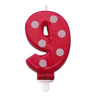 Candelina Pois Rossa Numero 9 8.5 cm