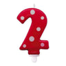 Candelina Pois Rossa Numero 2 8.5 cm