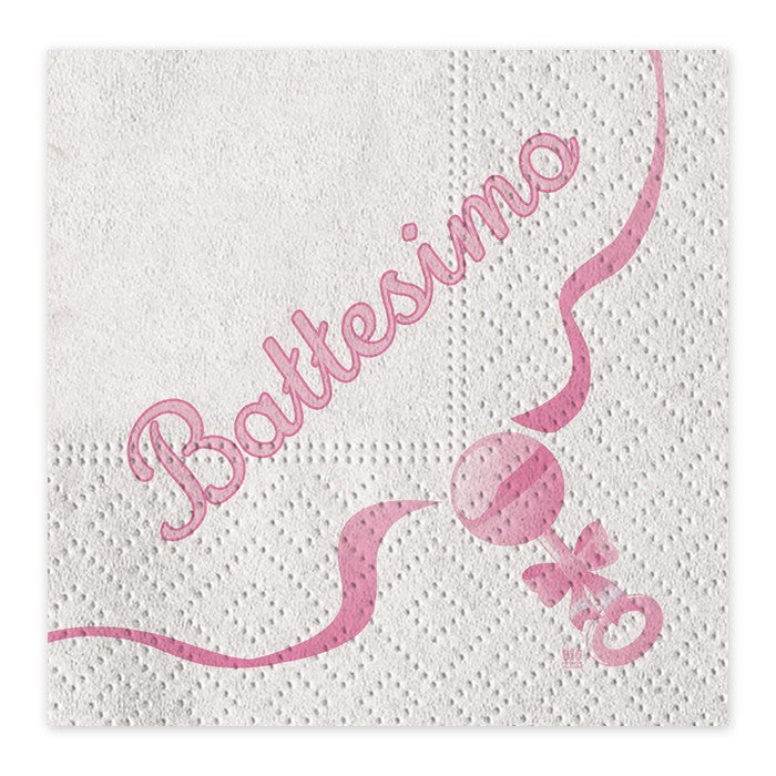 Tovaglioli Il Mio Battesimo 33x33 Rosa