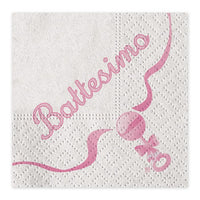 Tovaglioli di Carta Il Mio Battesimo Rosa 33 x 33 cm