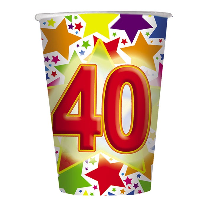 Bicchieri Compleanno Numero 40 (10 pz)