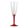 Calice Flute in Plastica Colore Rosso 17 cm