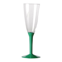 Calice Flute in Plastica Colore Verde 17 cm