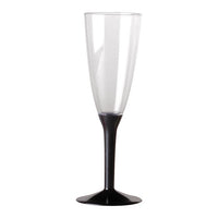 Calice Flute in Plastica Colore Nero 17 cm