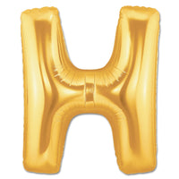 Palloncino Gigante Lettera H Mylar 100 cm Oro Argento