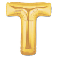 Palloncino Gigante Lettera T Mylar 100 cm Oro Argento