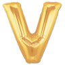 Palloncino Gigante Lettera V Mylar 100 cm Oro Argento