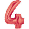 Palloncino Numero 4 (35 cm) Mylar Rosso Blu