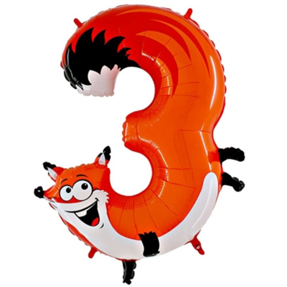 Animaloons Volpe Numero 3 (100cm)
