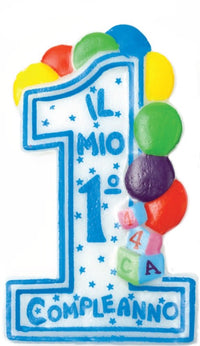 Candela il Mio 1° Compleanno Celeste 10 cm