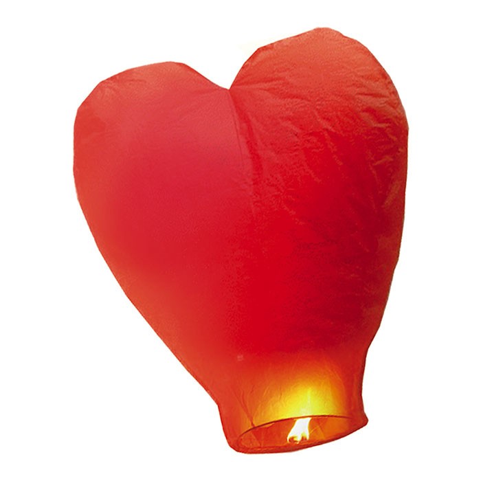 Lanterna Dei Cieli Cuore Rosso