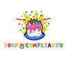 Festone Buon Compleanno Con Torta 25 cm Multicolor