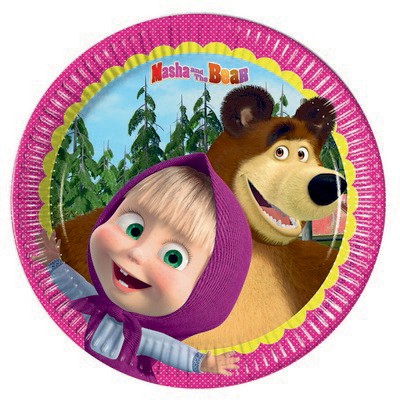 Piattini Masha e Orso da 20 cm (8 pz)