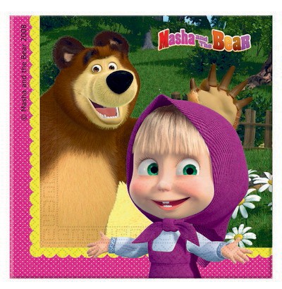 Tovaglioli Masha e Orso da 33 cm (20 pz)