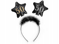 Cerchietto Stelline 50 anni 13 cm Nero
