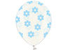 Palloncini 14" Trasparenti con Fiori Celesti Lattice 36 cm Trasparente