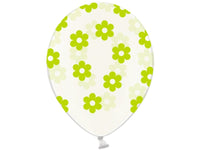 Palloncini 14" Trasparenti con Fiori Verde Lattice 36 cm