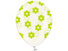 Palloncini 14" Trasparenti con Fiori Verde Lattice 36 cm