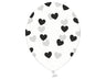 Palloncini 14" Trasparenti con Cuori Neri Lattice 36 cm Trasparente