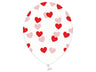 Palloncini 14" Trasparenti con Cuori Rossi Lattice 36 cm Trasparente