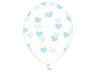Palloncini 14" Trasparenti con Cuori Celesti Lattice 36 cm Trasparente