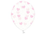 Palloncini 14" Trasparenti con Cuori Rosa Lattice 36 cm