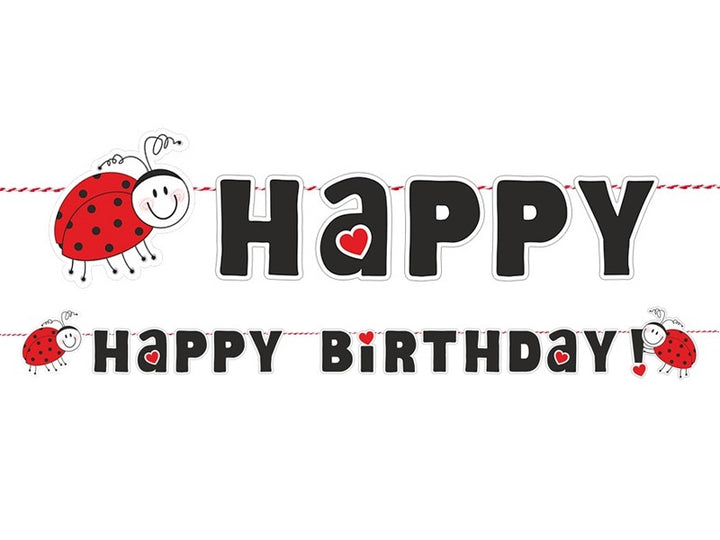 Festone Coccinella Happy Birthday